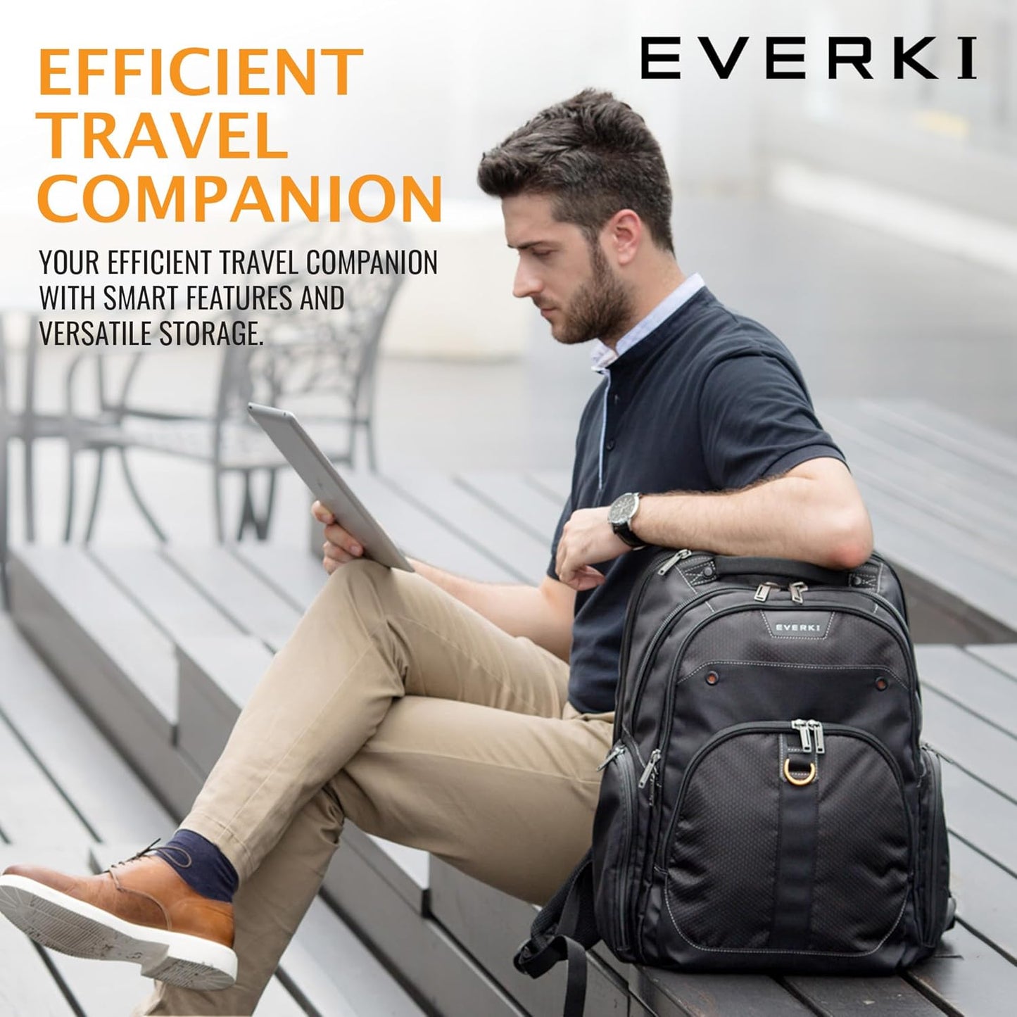 EVERKI Atlas 29.5L Business Laptop Backpack – Travel Backpack for Women & Men, Work/Travel Bag, Laptop Bag Fits 15.6-Inch, Backpack for Women, Men’s Laptop Bags – Black (EKP121S15)