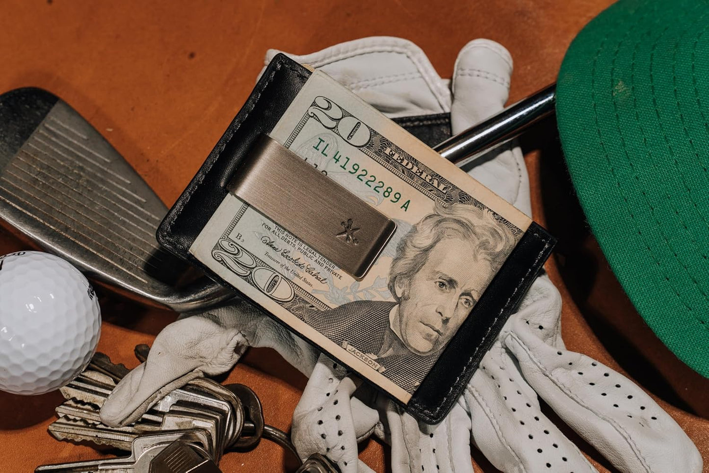 House of Jack Co. Slim Daddy Slim Money Clip Wallet for Men, Minimalistic Front Pocket Card Holder, Full Grain Cowhide Leather Wallet, Black