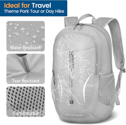 ZOMAKE Ultra Lightweight Packable Backpack 25L, Foldable Hiking Backpacks Water Resistant Small Folding Daypack for Travel(Sliver Grey)