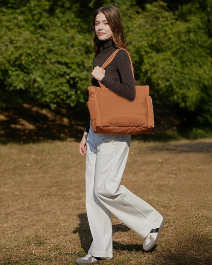 BAGSMART Tote Bag for Women, Lightweight Puffy Tote Bag - Image 6