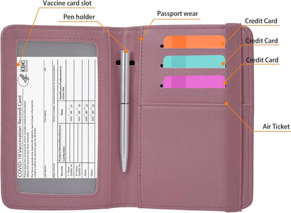 ZOPPEN Passport Holder Wallet, Passport Cover Travel Wallet Women Travel Essentials Accessories Document Organizer Travel Must Haves Rfid Blocking Cover Case for Women and Men, Purple