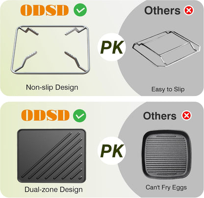 ODSD 2 Burner Camping Stove with Windshield, 20000 BTU Propane Camp Stove, Portable Folding Gas Stove, Camping Essentials Gears Includes Frying Pan, Coffee Stand & Carry Bag, Orange