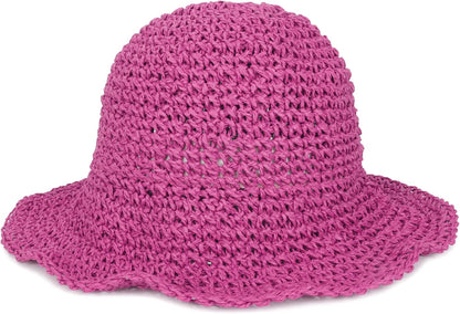 Womens Wide Brim Straw Sun Hat Foldable Floppy Crochet Beach Hat for Summer