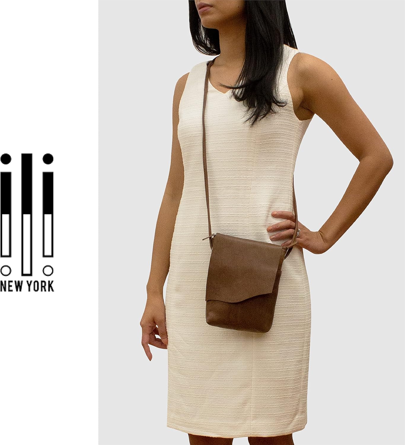 ili New York Leather Mini Sac Crossbody - Genuine Leather Crossbody Bags for Women with RFID Blocking, Adjustable Strap