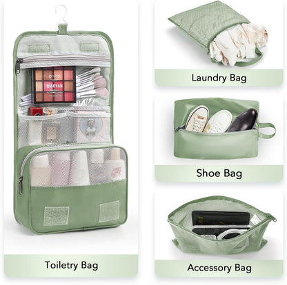 8 Set Compression Packing Cubes for Travel Essentials,Compressible Expandable Packing Cubes for Suitcase,OlarHike Luggage Organizer Bags for Travel,Handy Helper for Organizing Clothes(Matcha Green)