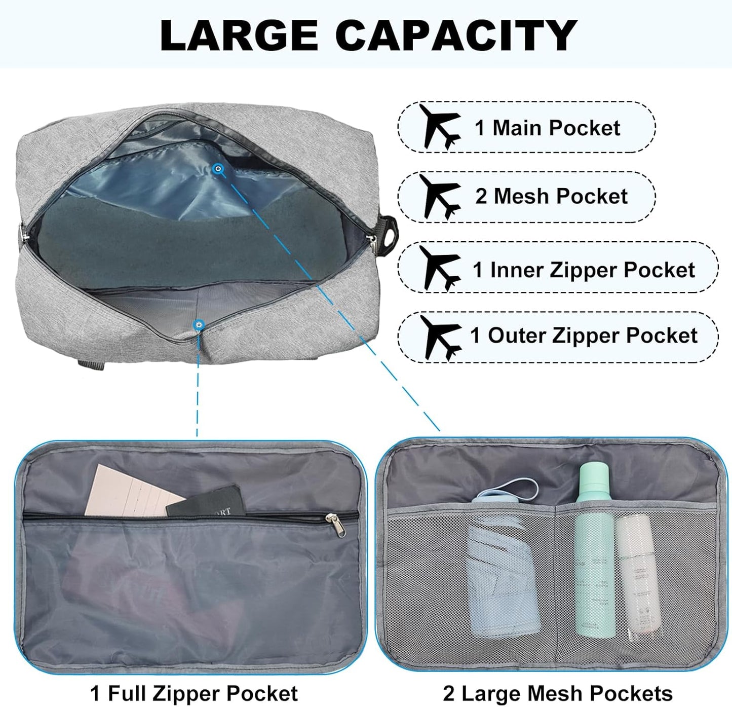 15 Inch Small Carry On Bags for Airplanes Spirit Airlines Personal Item Bag Underseat Foldable Travel Duffle Gym Bags for Women Men(20L, Dark Grey)