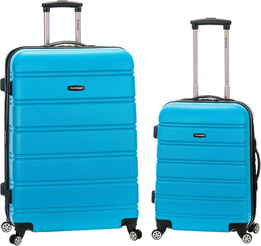 Rockland Melbourne Hardside Expandable Spinner Wheel Luggage, Turquoise, 2 Piece (20/28)