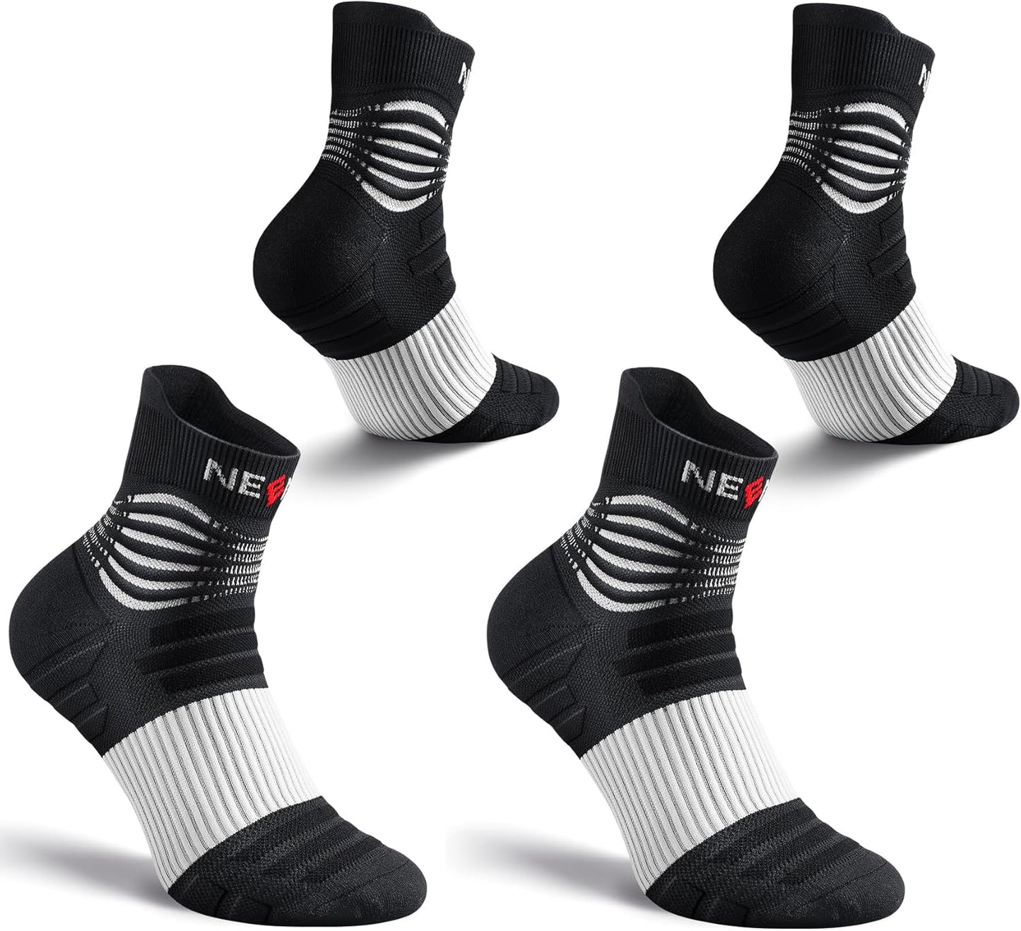 NEENCA Medical Compression Socks for Women & Men Circulation—2 Pairs, Ankle Compression Stockings for Pain Relief, Plantar Fasciitis, Swelling, Running, Nurses, Travel, Pregnancy, Flying. 20-30 mmHg
