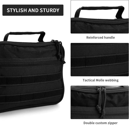 Travel Toiletry Bag for Men,Hanging Hook Toiletry Bag, Spacious Portable Organizer Dopp Kit Shaving Bag for Toiletries Makeup Accessories Tactical Essentials - Black