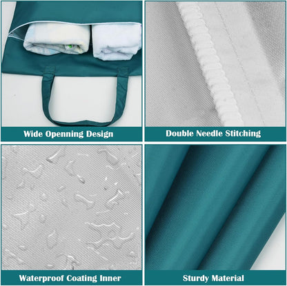 2 Pcs Large Travel Laundry Bag Washable Waterproof Wet Bag Dirty Clothes Bag Swimsuit Workout Bag for Gym Clothes Laundry Wet Clothes Swimming Pool Yoga College Dorm (Blue+Grey)