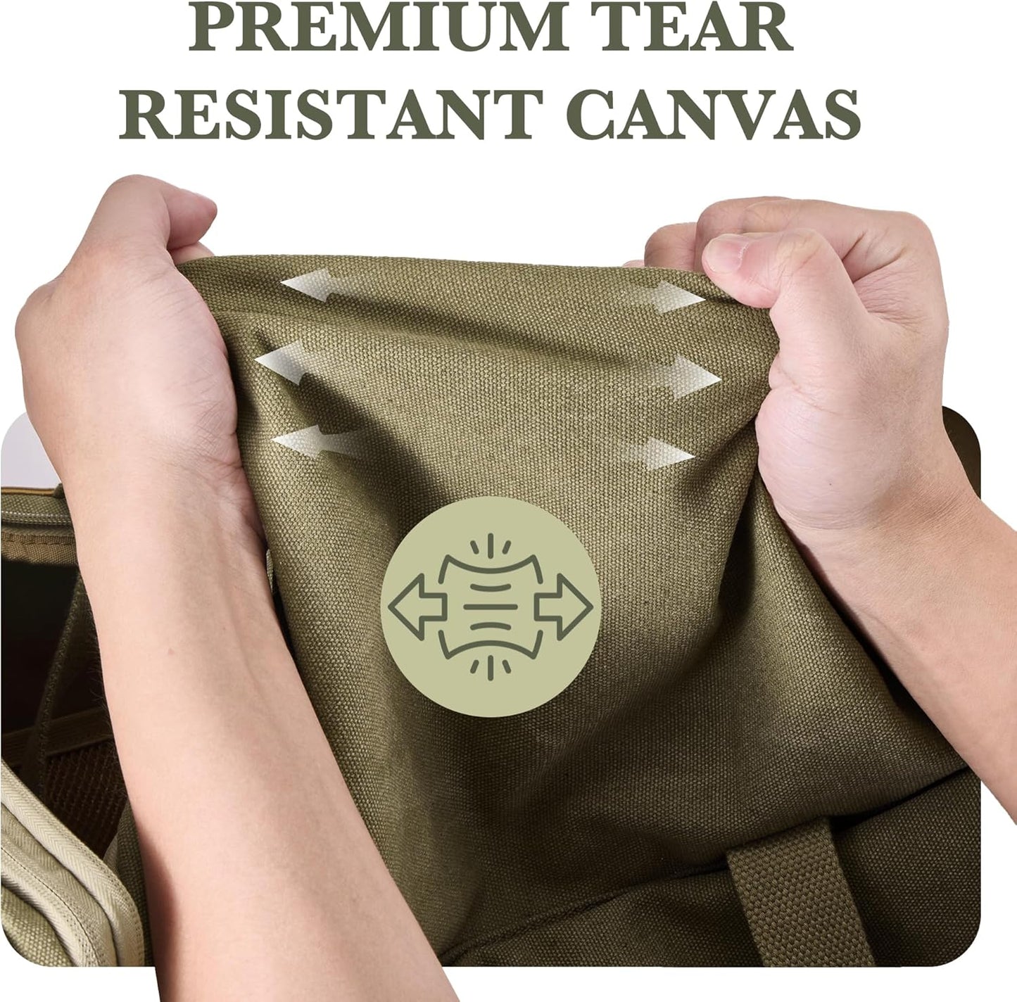 SHOWKOO Duffle Bag for Travel 60L Expandable Canvas Travel Bag Durable Vintage Weekender Overnight Carry On Bag for Men(Army Green)