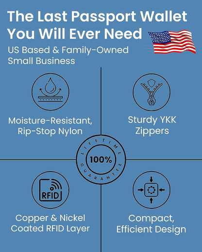 Passport Holder Family up to 6 Passports, Large Passport Wallet and Premium Travel Document Holder Organizer with RFID Anti-Theft Blocking - 7 Bonus RFID Blocking Sleeves - Rose