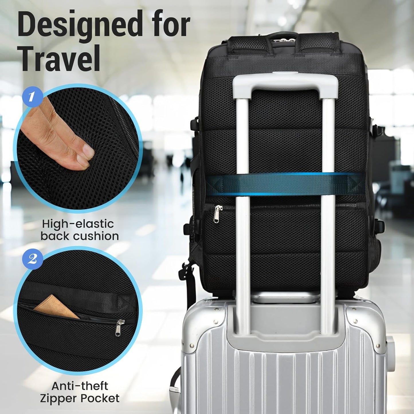 Expandable Travel Backpack Women Men, Carry On Backpack with USB Charging Port & Shoe Pouch,TSA 17.3inch Laptop Mochila Flight Approved,Nurse Bag Casual Daypack for Weekender Business Hiking,Gift