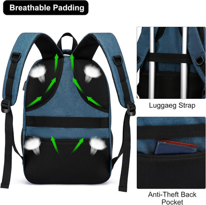 Backpack for Boys Men, School Backpack for Teens Girls, Lightweight Casual High School Bookbag, Daily-use Travel Laptop Backpack with USB Charging Port Fits 15.6 Inch Notebook