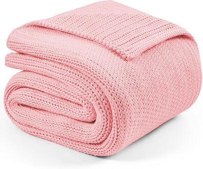 L'AGRATY Knitted Weighted Blanket - 60"x80" 20lbs Cooling Chunky Knit Heavy Blanket for Adults Braided Crochet Throw Thick Cable Yarn Knit Decorative No Beads Evenly Weighted Machine Washable