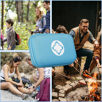 276PCS Small Travel First Aid Kit Supplies for Business, First Aid Kits Backpacking Essentials Items Trauma First Aid Survival Kits for Home Outdoor Adventure, Blue AMORNING