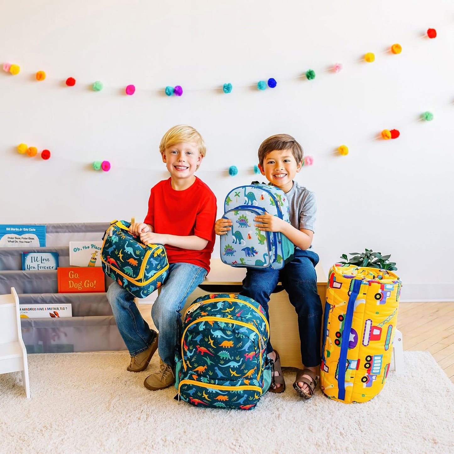 Wildkin 12-inch Kids Backpack – Padded, Adjustable, Ideal for Daycare & Travel - Dinosaur Land