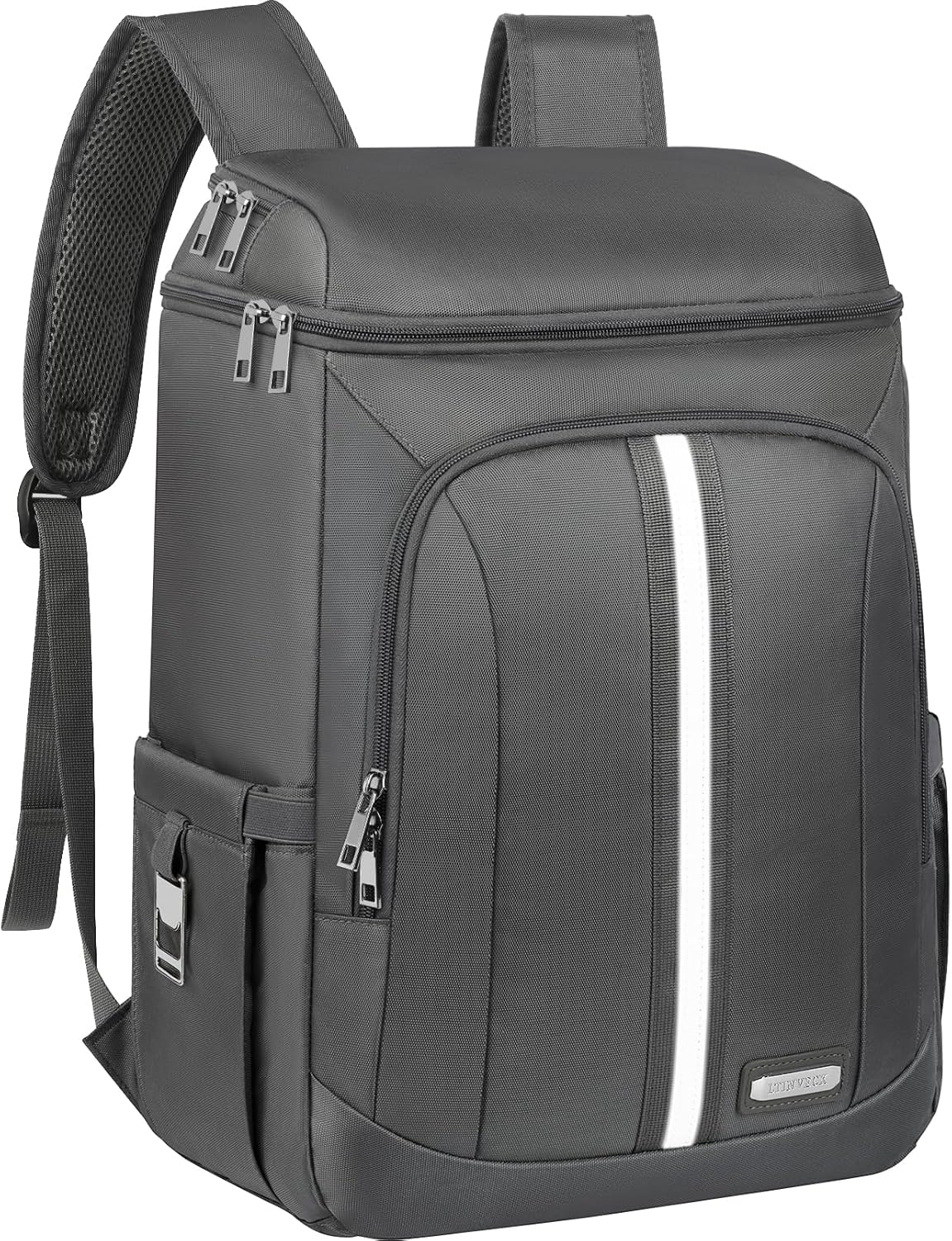 Backpack Cooler Insulated Leak Proof 35 Cans, 2 Insulated Compartments Thermal Bag, Portable Lightweight Beach Travel Camping Lunch Backpack for Men and Women, 30L, Reflective Stripes, Water-Resistant