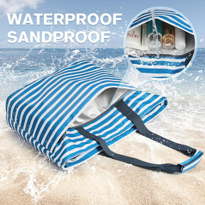 G4Free Beach Bag, Waterproof Beach Bags for Women, Personalized Strap Tote Bag for Women Birthday Gifts