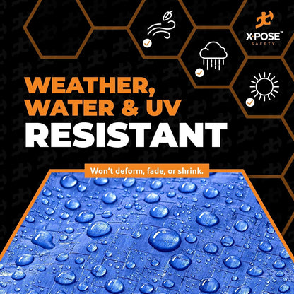 Better Blue Poly Tarp 10' x 10' (2-Pack) - Multipurpose Protective Cover - Lightweight, Durable, Waterproof, Weather Proof - 5 Mil Thick Polyethylene - by Xpose Safety