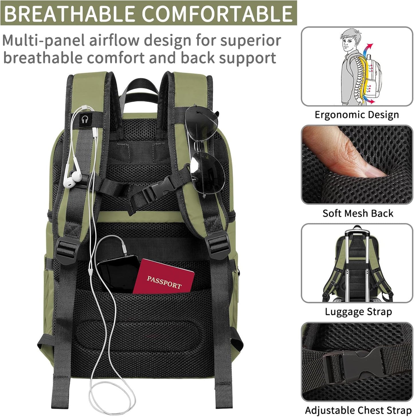 Cooler Backpack,Insulated Backpack Cooler Leakproof Double Deck Cooler Bag for Men Women RFID Lunch Backpack