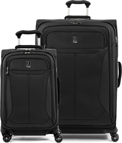 Travelpro Tourlite Softside 2-Piece Set, Expandable Luggage with 4 Spinner Wheels, Lightweight Suitcase, 21" Carry-On, 29 Check Large, Black