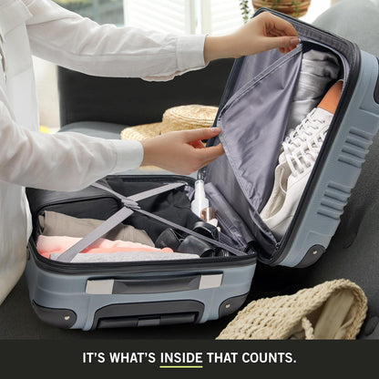 Kenneth Cole REACTION Out of Bounds Lightweight Hardshell 4-Wheel Spinner Luggage, Granite Blue, 20-Inch Carry On