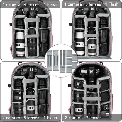 TORIBIO Camera Backpack, Hardshell DSLR Photography Camera Bag, Waterproof Hard Shell Camera Case with Tripod Holder & 15.6" Laptop Compartment Compatible with Canon/Nikon/Sony/DJI Mavic Drone
