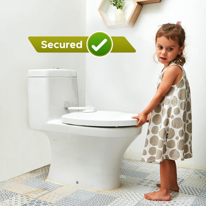 Baby Toilet Lock by Wappa Baby - 9"L x 4"W - Ideal Baby Proof Toilet Lid Lock - No Tools Needed Easy Installation with 3M Adhesive - Top Safety Toilet Seat Lock - Fits Most Toilets - White (1 Pack)