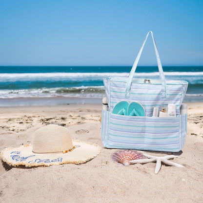 Waterproof Beach Tote Pool Bags for Women Ladies Extra Large Gym Tote Carry On Bag With Wet Compartment for Weekender Travel