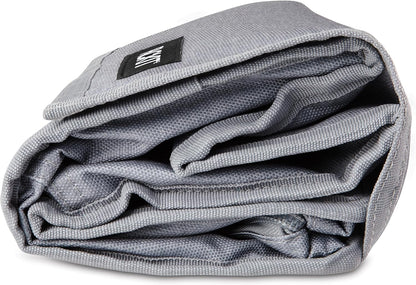 Packit® Freezable Lunch Bag, Gray Fog, Built with ECOFREEZE® Technology, Foldable, Reusable, Zip and Velcro Closure with Buckle Handle, Designed for Work Lunches and Fresh Lunch On the Go