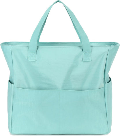 LEDAOU Beach Bag Waterproof Sandproof Women Tote Bag Pool Bag with Zipper for Gym Grocery Travel with Wet Pocket