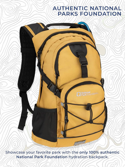 National Park Foundation 18L Hydration Backpack with 2 Liter Hydro Water Bladder Bag, Lightweight Daypack for Cycling, Hiking, Running, Climbing, for Men Women Kids