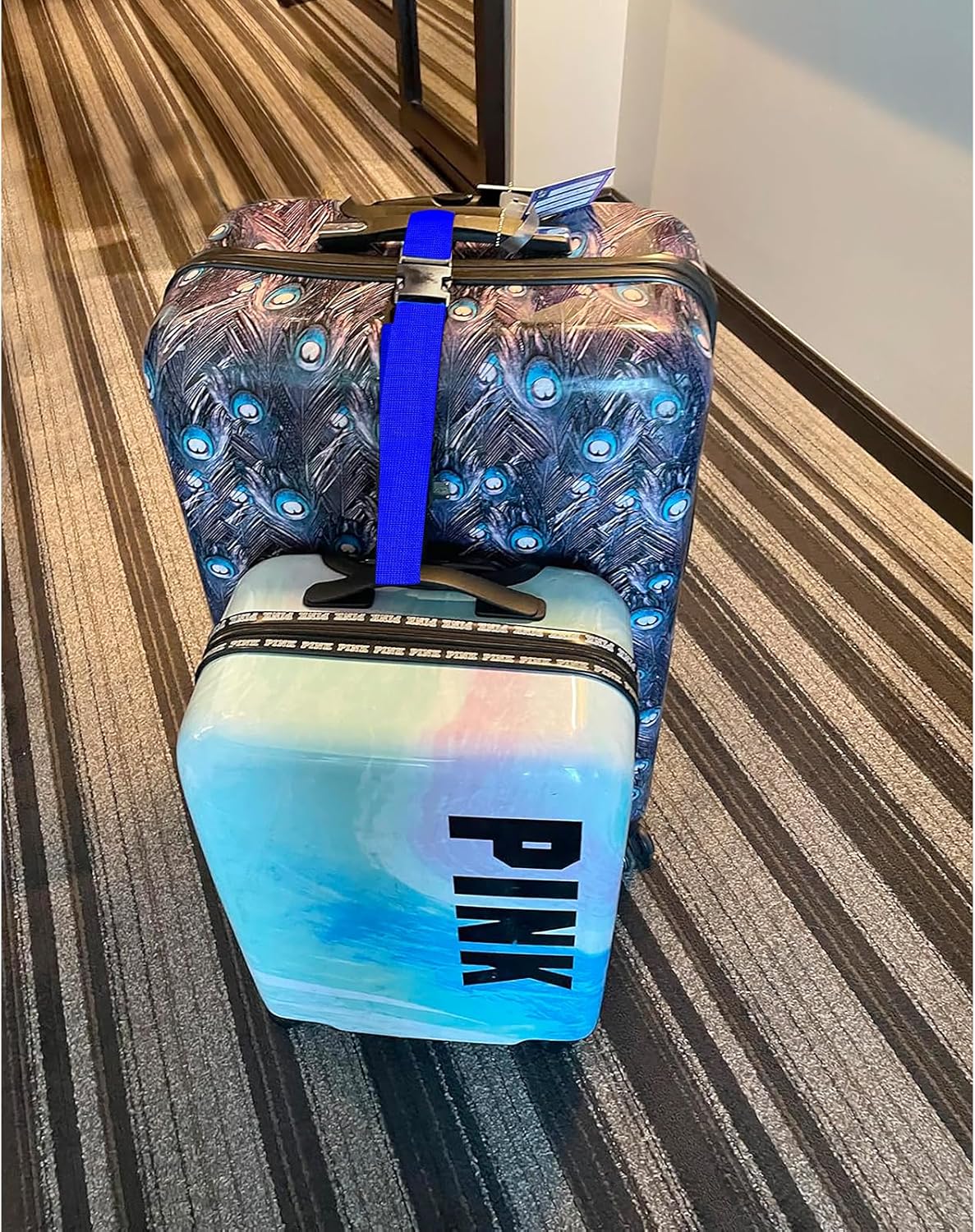 2Pack Luggage Straps for Suitcases, Travel Connector for Carry On Bag, Add Bag to Connect Two Suitcases, Adjustable Belt Attachment Accessories for Connect Your 3 Luggages, Yellow