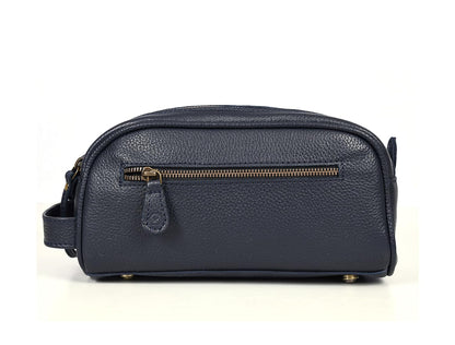 10" Premium Leather Toiletry Travel Pouch With Waterproof Lining | King-Size Handcrafted Vintage Dopp - Kit Gift for Father's Day By Aaron Leather Goods