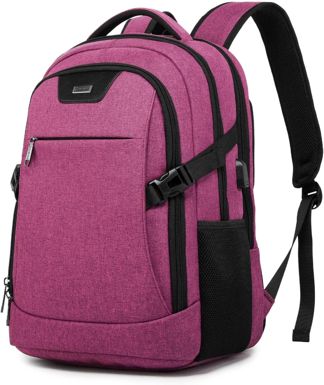 DUSLANG Travel Work Laptop Backpack With USB Charging Port Fits 15.6 15 14 13 Inch Laptop and Notebook Business Anti Theft College Computer Bag Back Pack for Women- Hot Pink
