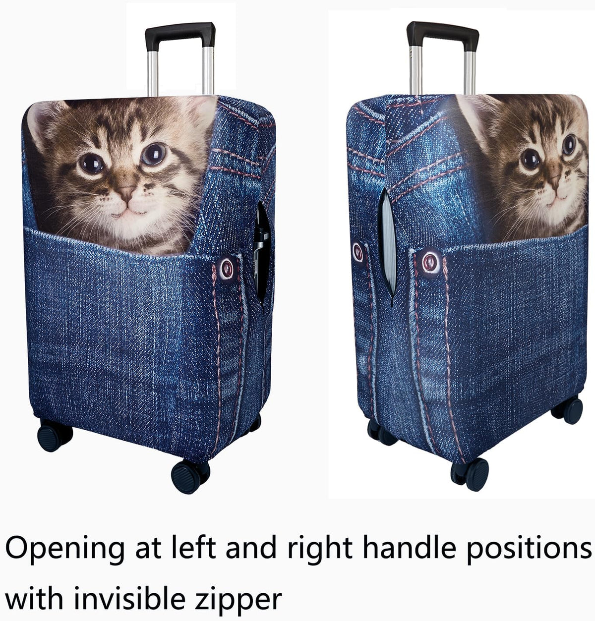 WUJIAONIAO Travel Luggage Cover Baggage Suitcase Cover Protector Skins 18-32 Inch (Cat B, XL (for 29-32 inch luggage))