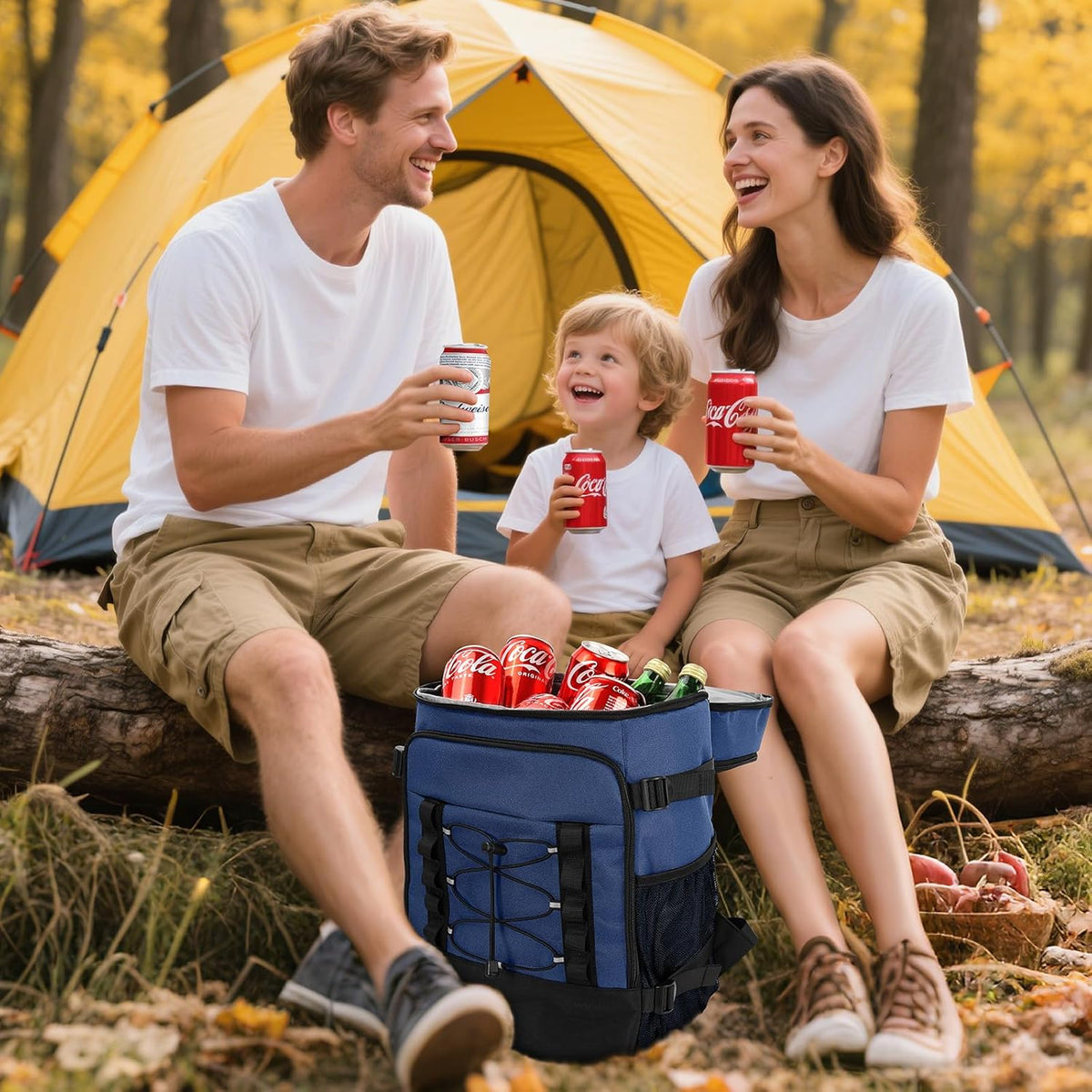 MIYCOO Cooler Backpack - 40 Cans Insulated Backpack Cooler for Men & Women, Portable 2 Leak Proof Compartments Coolers Bag for Beach Travel Picnic Lunch Hiking BBQ Camping