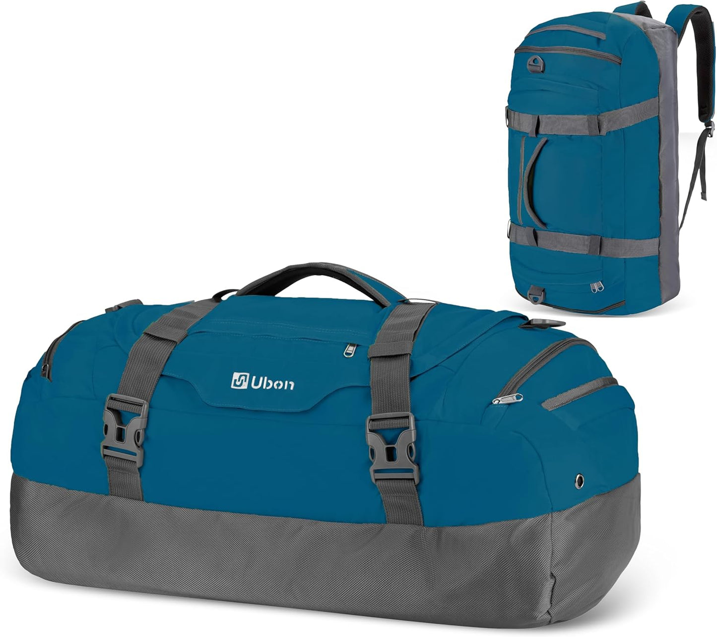 Ubon Large Duffel Bag Weekender Bags with Shoe Compartments 4-Way Sports Gym Backpack with Padded Straps Camping Traveling Duffle Bag