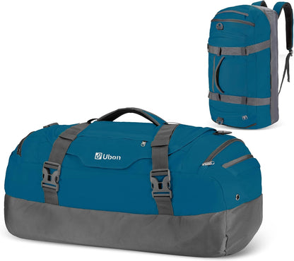 Ubon Large Duffel Bag Weekender Bags with Shoe Compartments 4-Way Sports Gym Backpack with Padded Straps Camping Traveling Duffle Bag