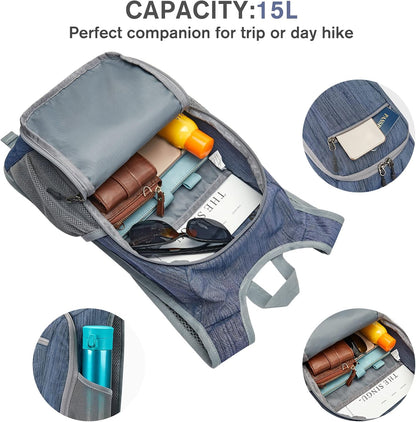 G4Free 10L/15L Hiking Backpack Lightweight Packable Hiking Daypack Small Travel Outdoor Foldable Shoulder Bag