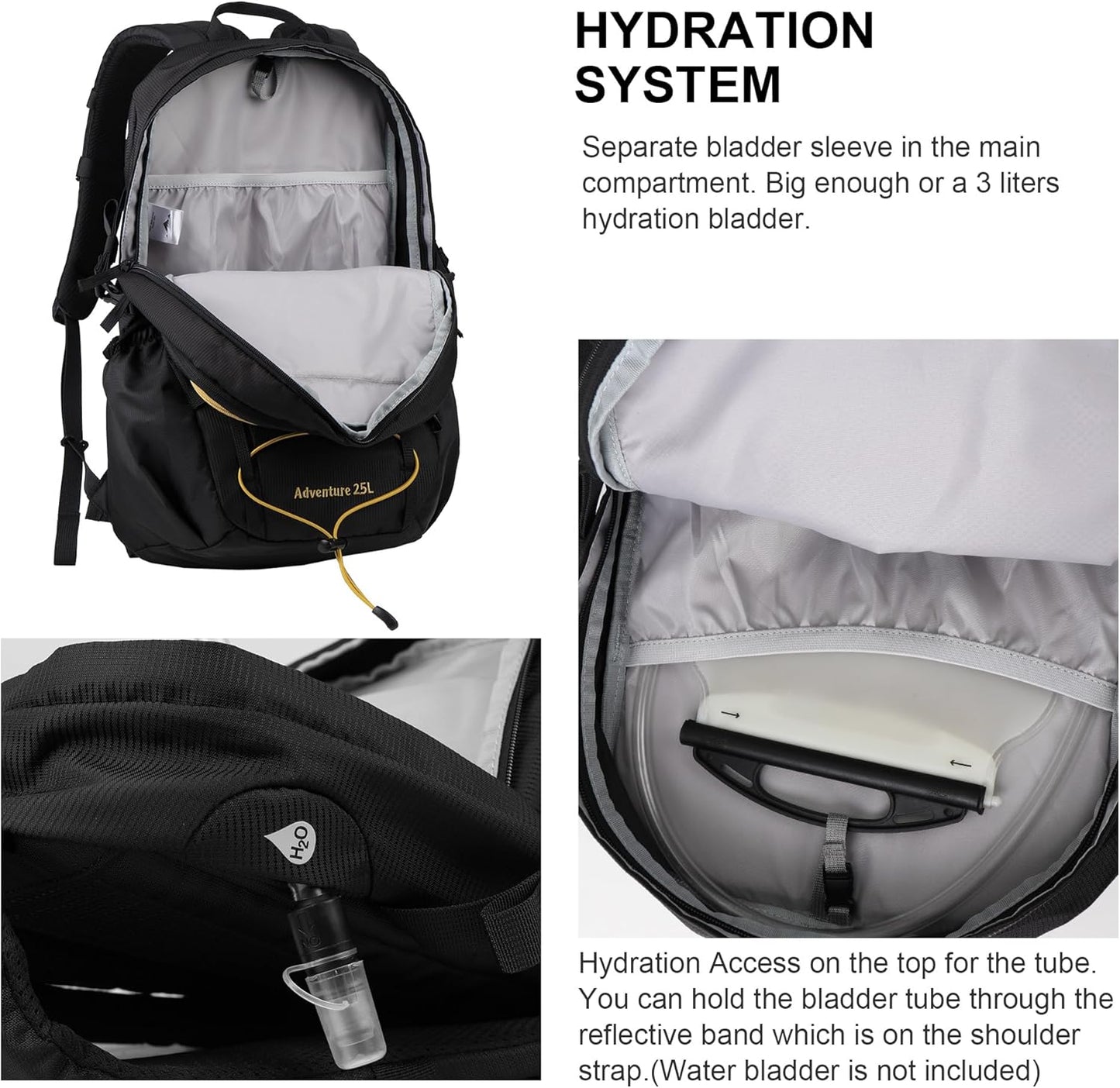 MOUNTAINTOP Hiking Backpack,25L Camping Backpack, Men Women Hiking Daypack Lightweight Travel Backpack for Camping Climbing Skiing Cycling