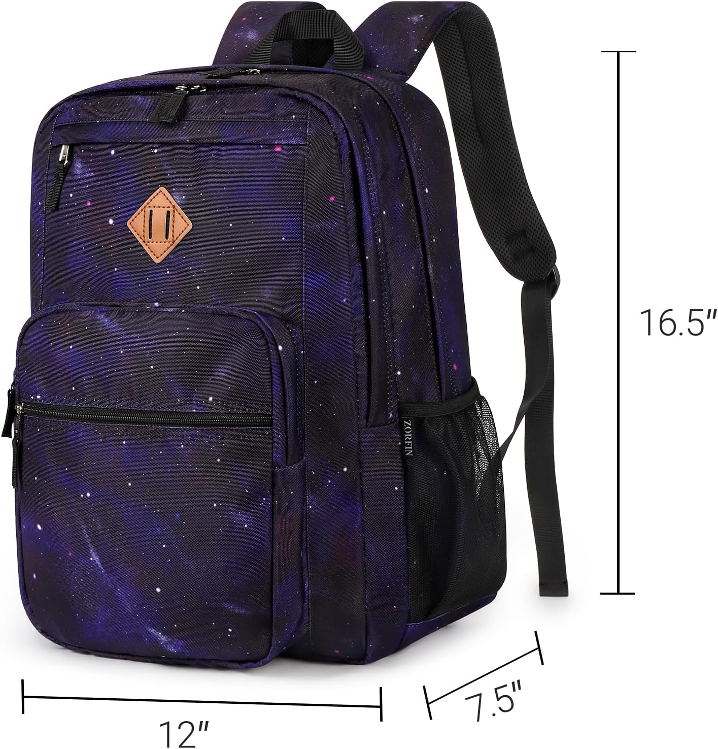 ZORFIN 26L Backpack for College, and Travel: Water Resistant Bookbag - Night Sky
