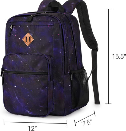 ZORFIN 26L Backpack for College, and Travel: Water Resistant Bookbag - Night Sky