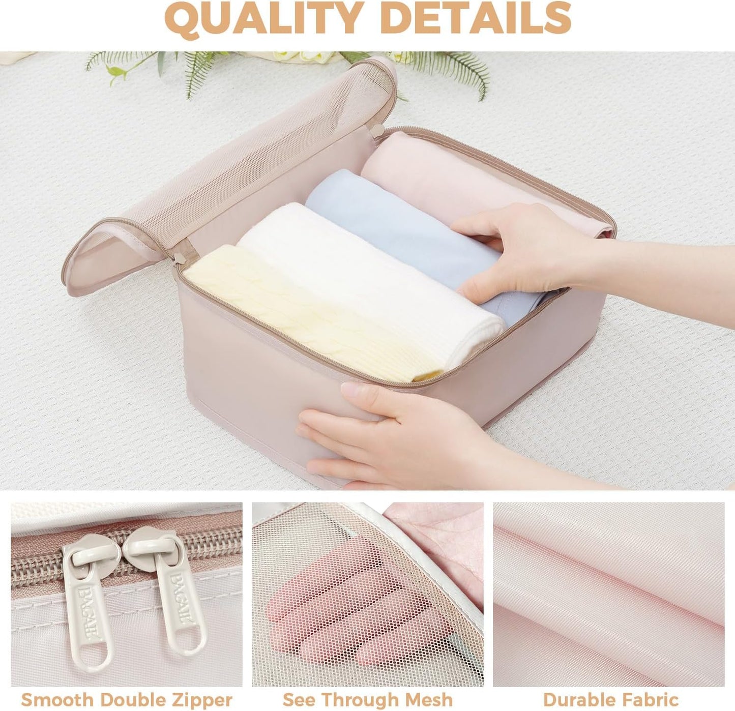 BAGAIL 9 Set Packing Cubes Luggage Packing Organizers for Travel Accessories