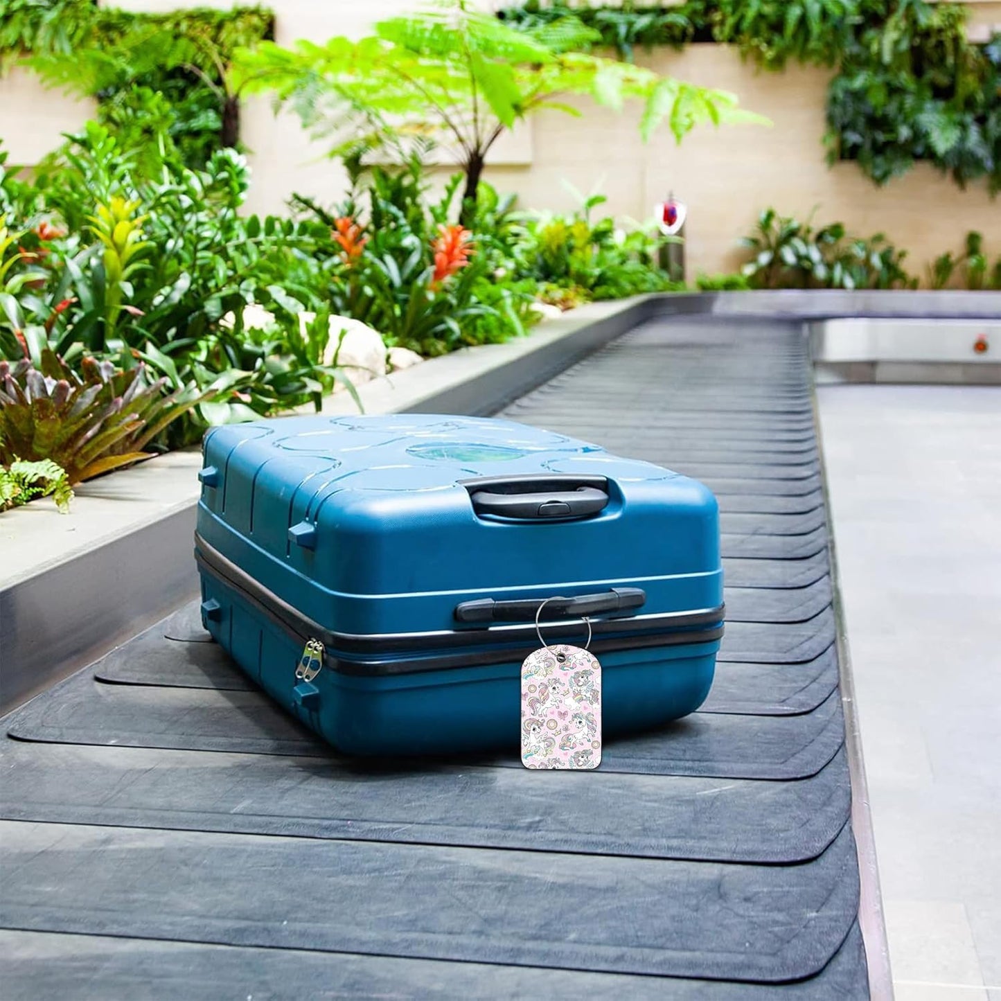 2 Pack PU Luggage Tags for Suitcase, Cute Unicorns Suitcase Tag Leather ID Label Bag Tags with Privacy Cover and Metal Loop for Men Women Travel Bag