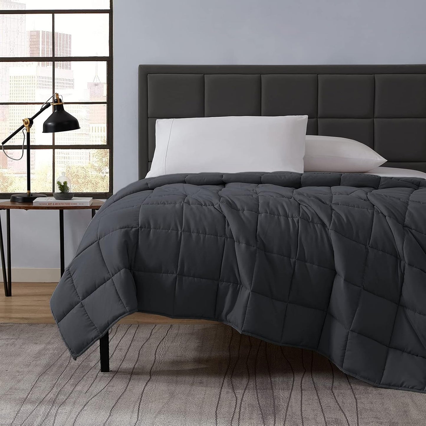 L'AGRATY Weighted Blanket - 36"x48" 5lbs Weighted Blanket Microfiber Material with Glass Beads Small Blanket for All-Season Summer Fall Winter Soft Thick Blanket