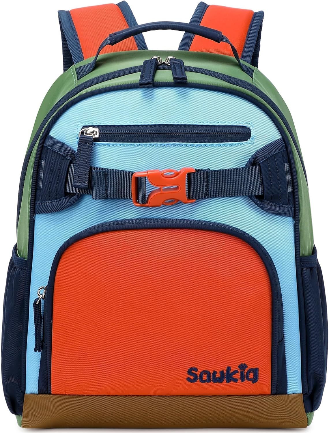 Cute Mini Toddler Backpacks for Boys 2-4 Little Kids Backpack Preschool Bookbag (Orange Blue)