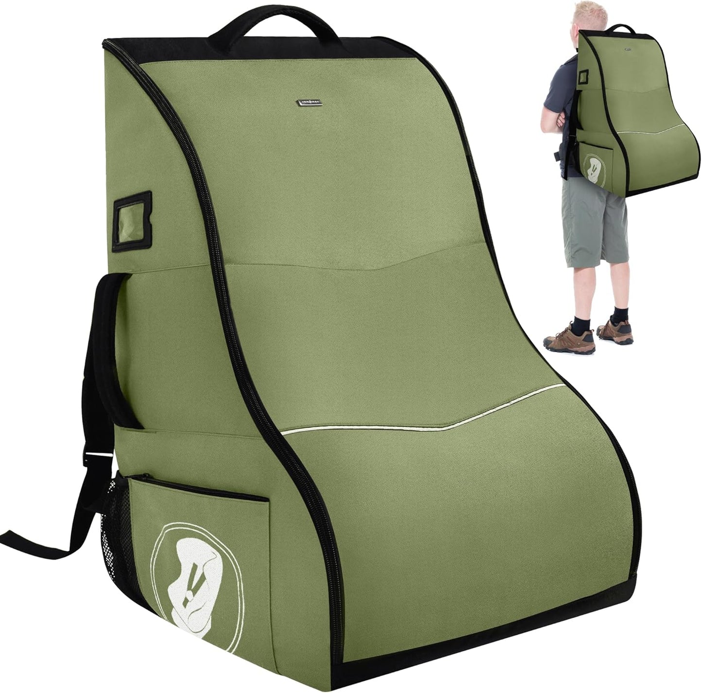 Padded Car Seat Travel Bag for Airplane – Waterproof Heavy Duty Carseat Backpack for Airport – Fits Infant, Convertible & Booster Seats – Airline Approved Travel Car Seat Cover