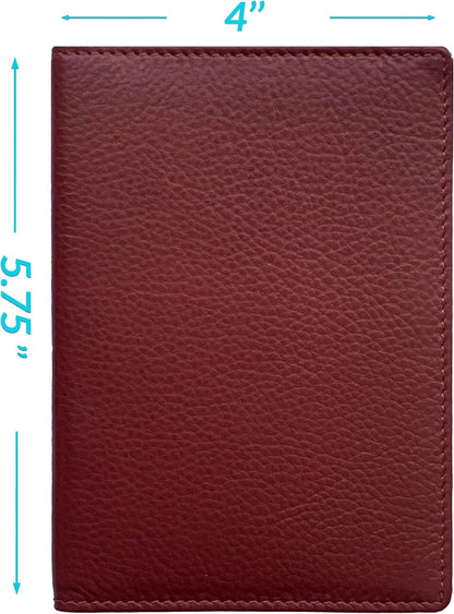 Personalized Monogrammed Merlot Leather RFID Passport Wallet